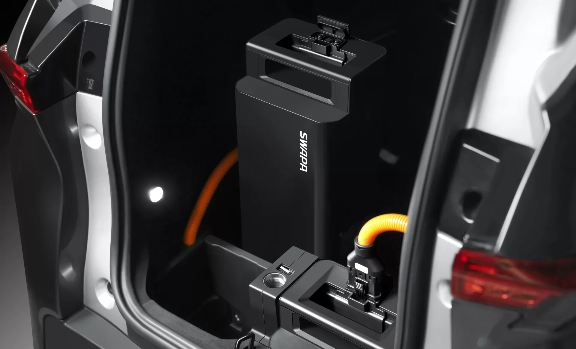 SWAPA removable battery system inside the vehicle